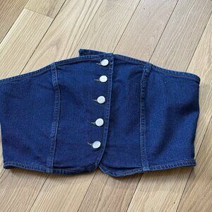 La Armario Denim Crop Top Women’s Size XL NWT